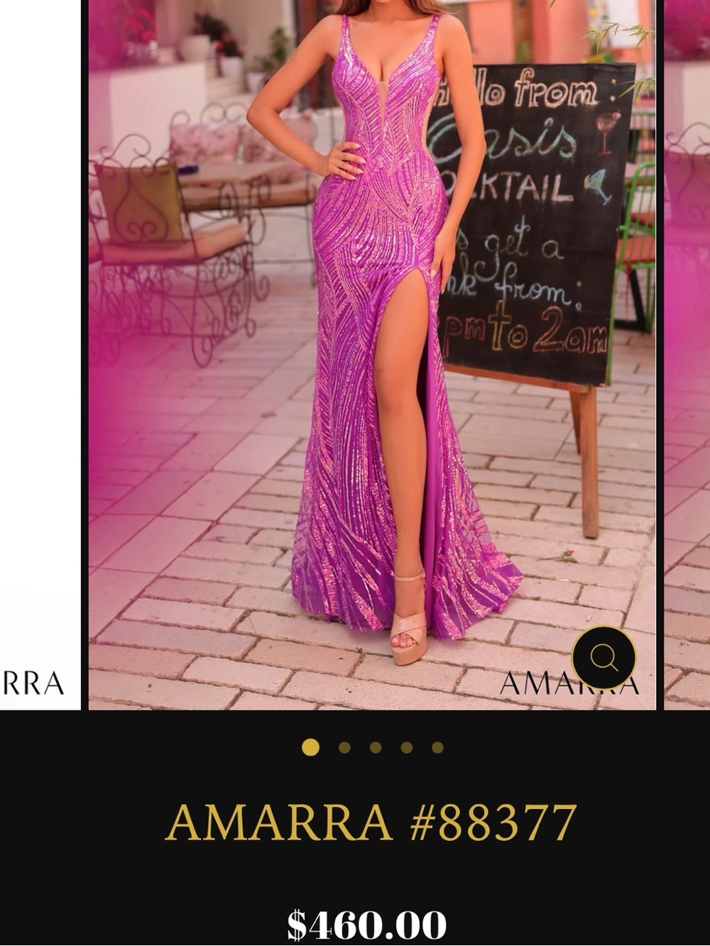 Amarra Pink/Purple Sequin Prom Dress